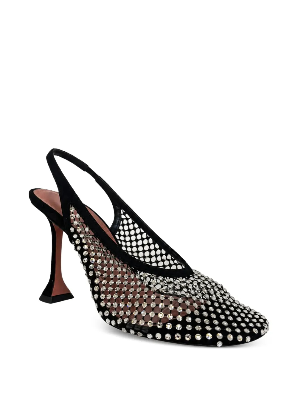 Amina Muaddi Dolly crystal-embellished slingback pumps Zwart