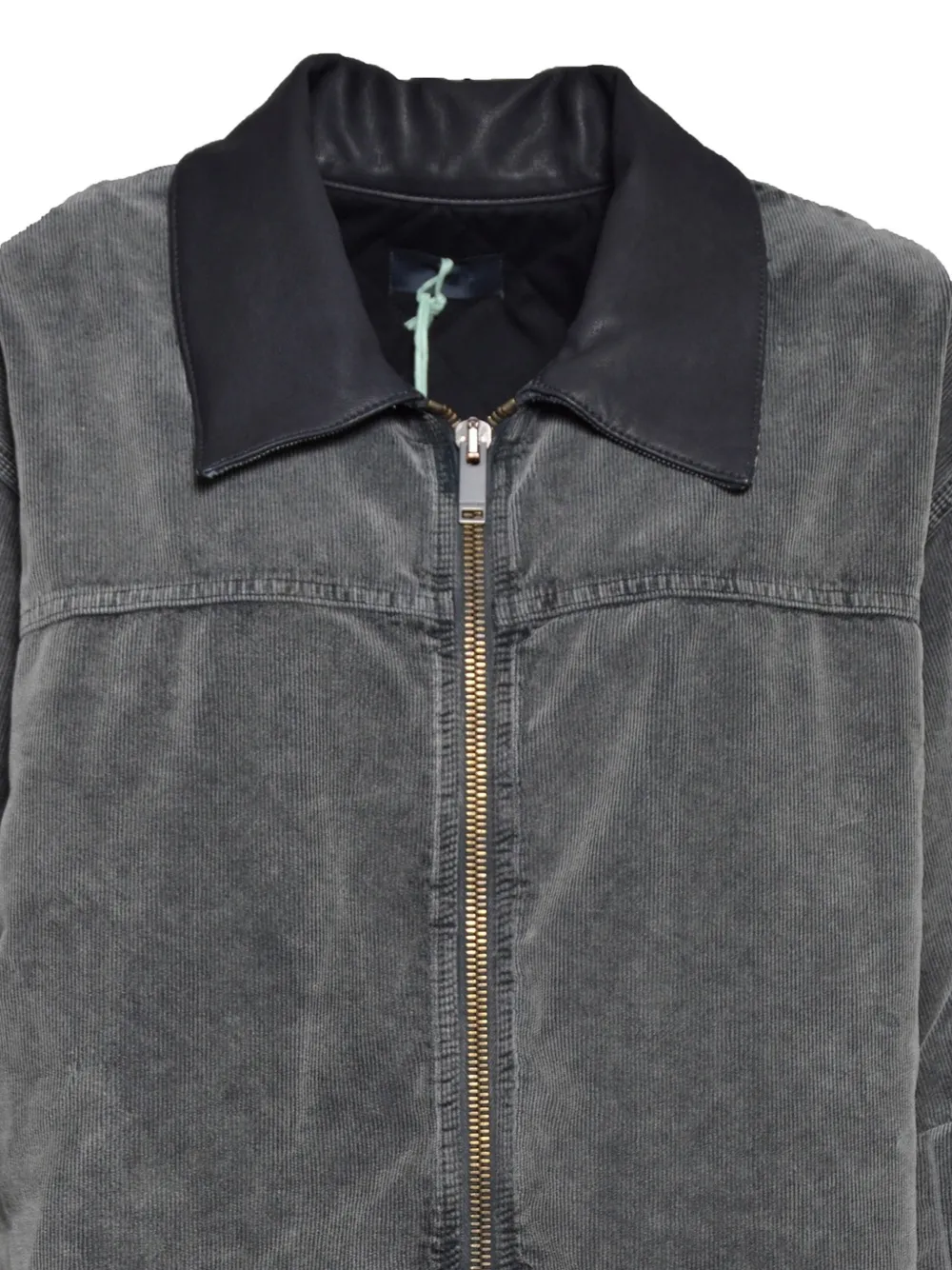 Haikure contrast-collar bomber jacket Grijs