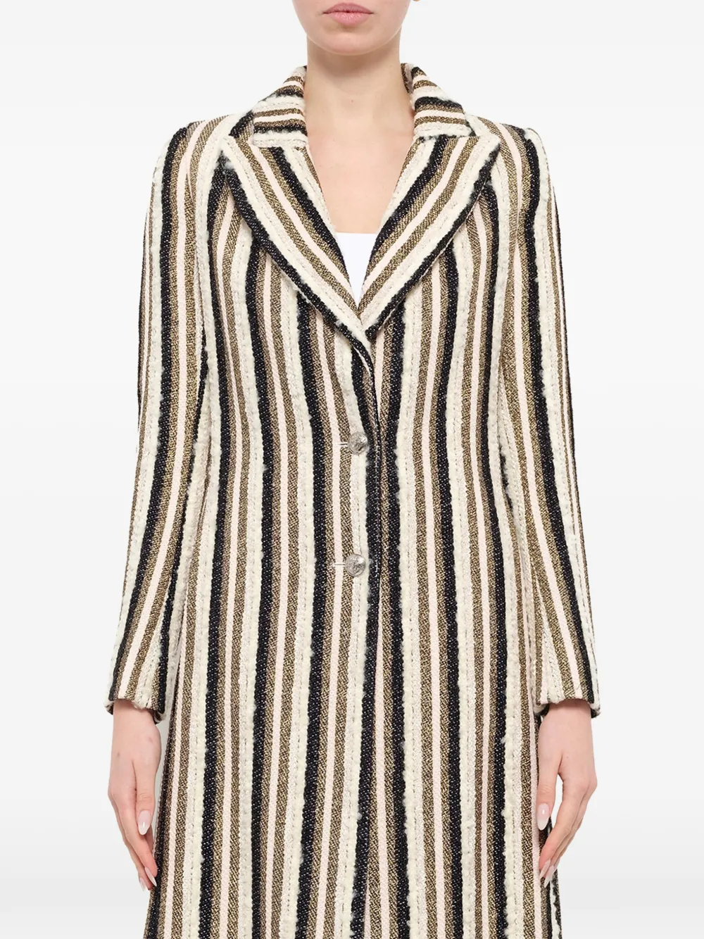 Lanvin Gestreepte jas Beige