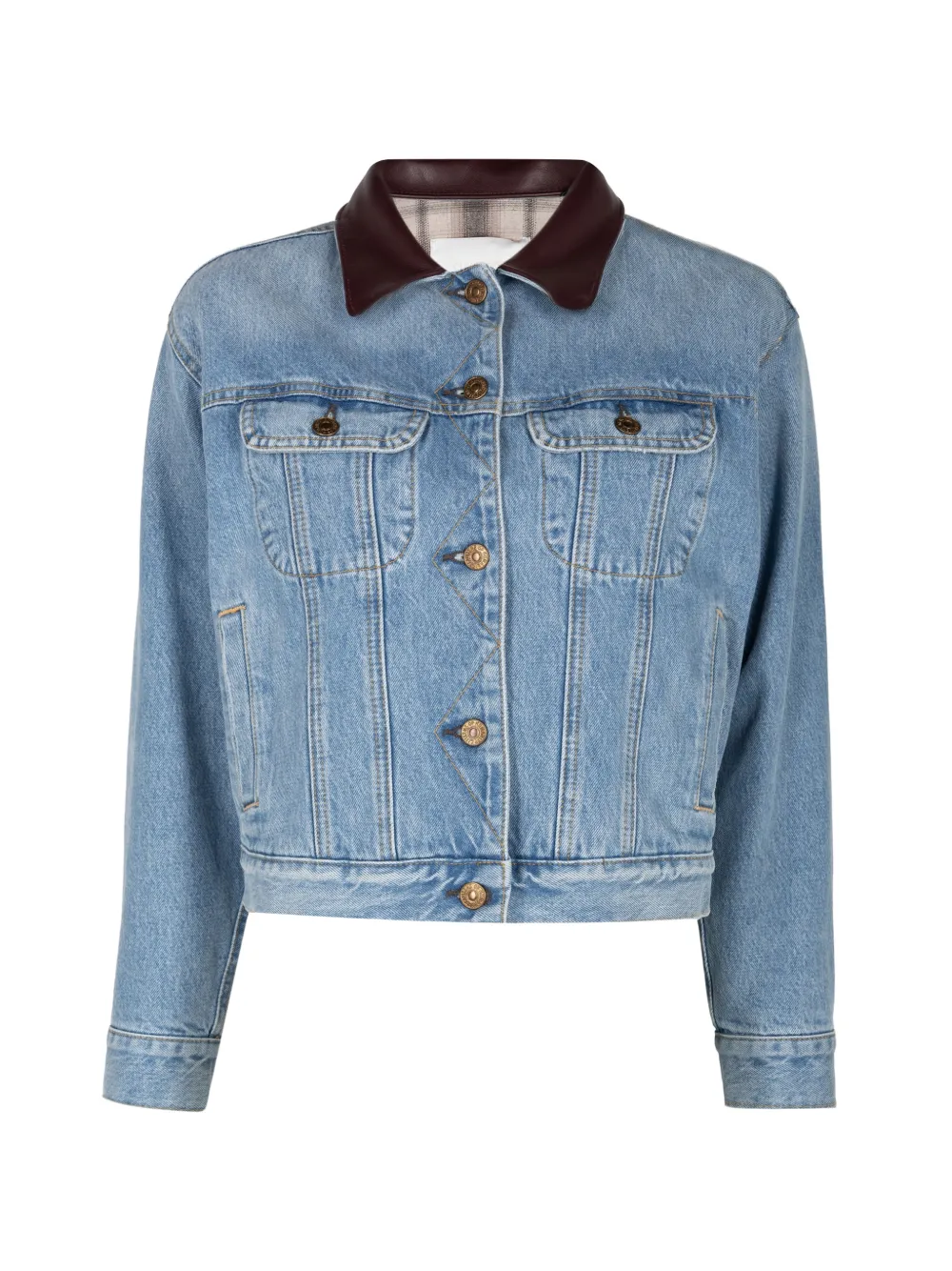 Citizens of Humanity Skylar contrast-collar denim jacket - Blu