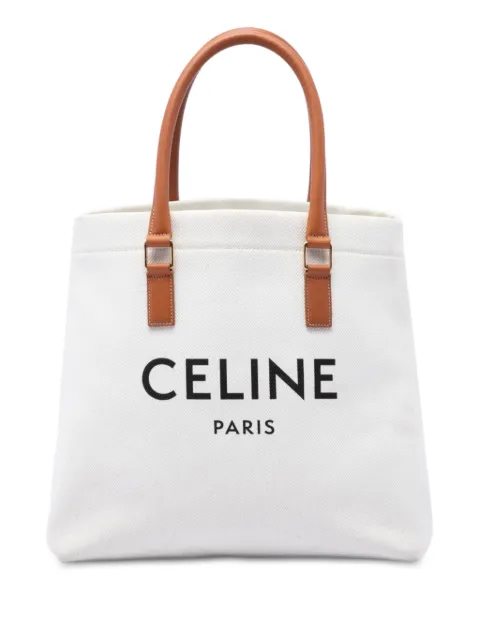 Celine Pre-Owned 2019 Small Canvas Logo Print Horizontal Cabas tote bag