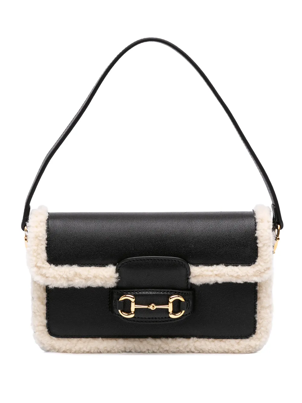 Gucci Pre-Owned 2000-2015 Mini Shearling Calfskin 1955 Horsebit handbag - Nero
