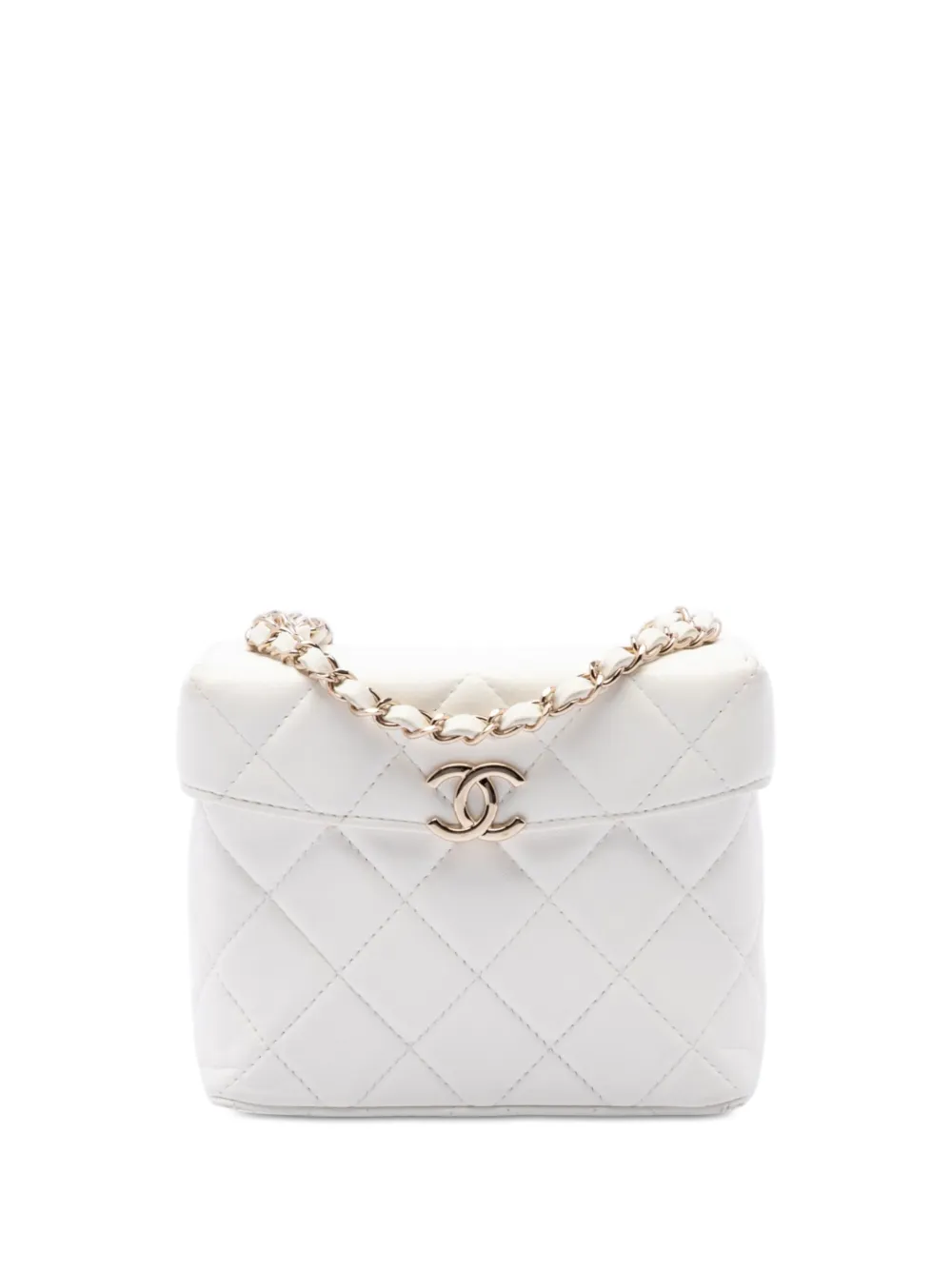 CHANEL Pre-Owned 2021-2026 Small CC Quilted Lambskin Secret Box Bag crossbody bag - Weiß