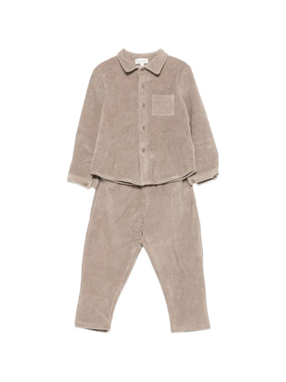 LALALU Set aus Hemd und Hose mit Cordeffekt - Braun
