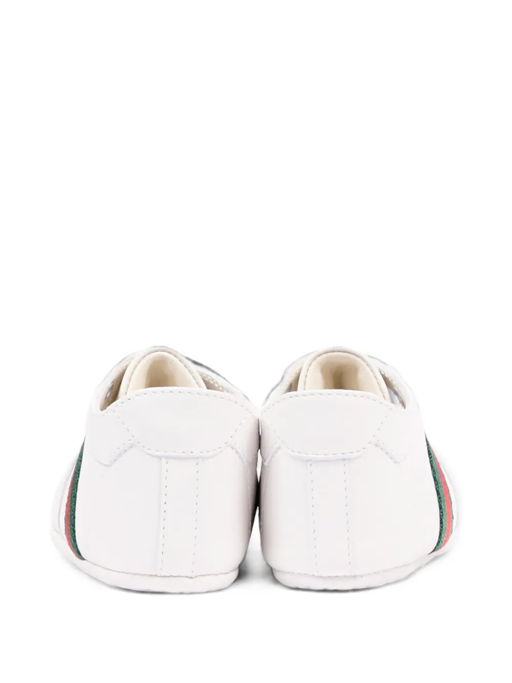 Gucci Kids Web-stripe leather sneakers Wit