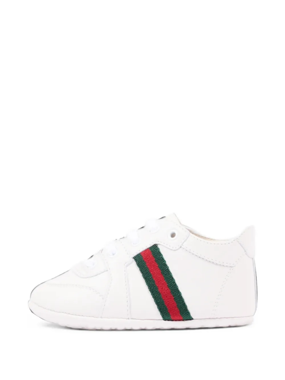 Gucci Kids Web-stripe leather sneakers Wit