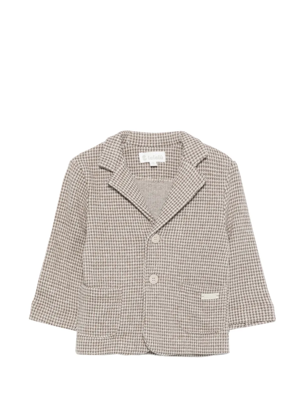 LALALU houndstooth-pattern notched-lapels blazer - Marrone