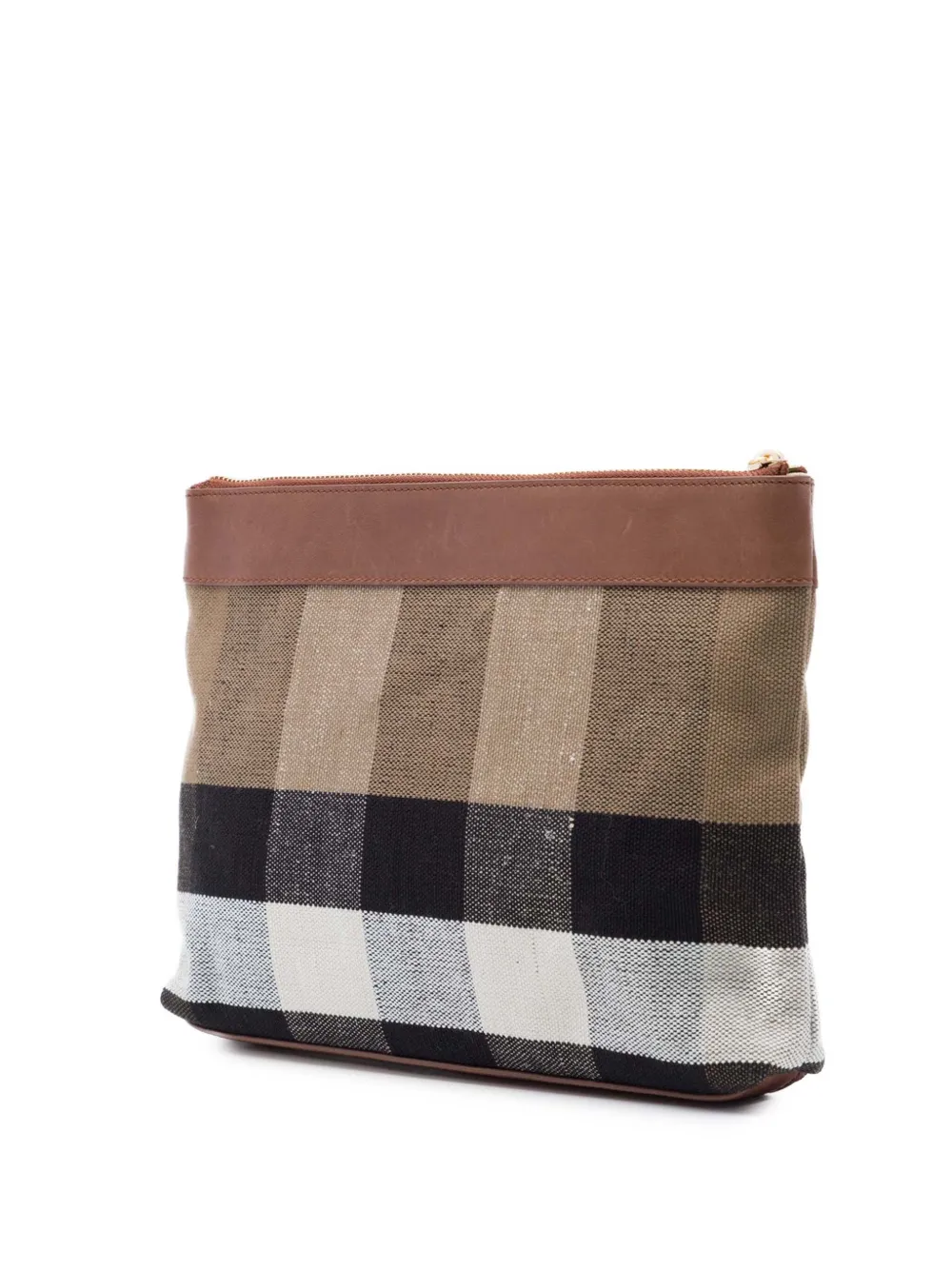 Burberry Pre-Owned 2000-2017 Mega Check canvas clutch Bruin