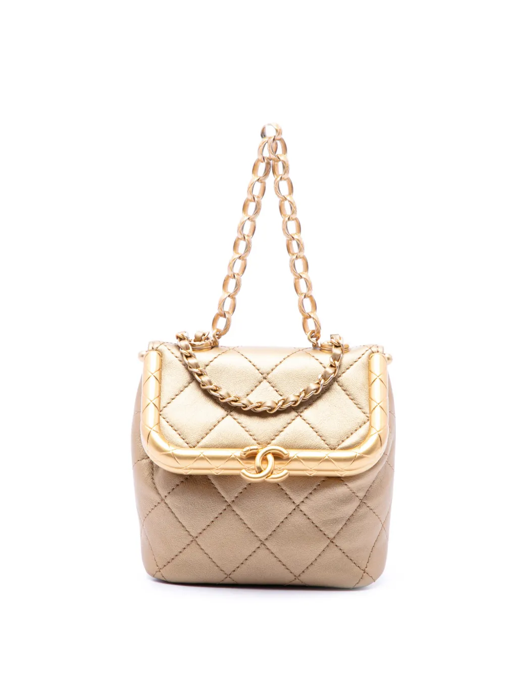 CHANEL Pre-Owned 2020 Micro Quilted Lambskin My Crush Bag satchel - Oro