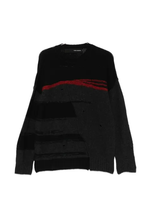 Isabel Benenato distressed panelled sweater