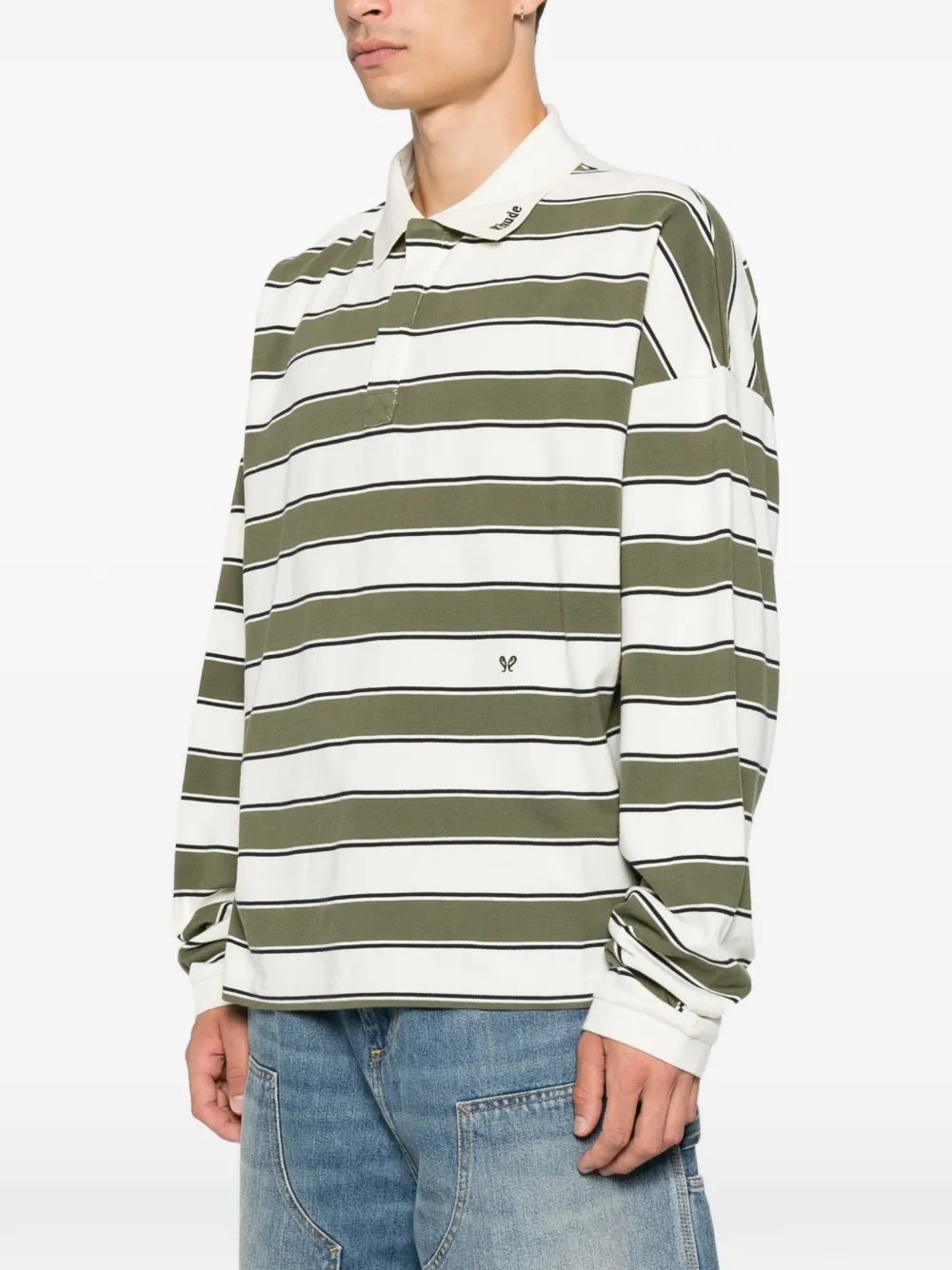 RHUDE Poloshirt met horizontale streep Groen