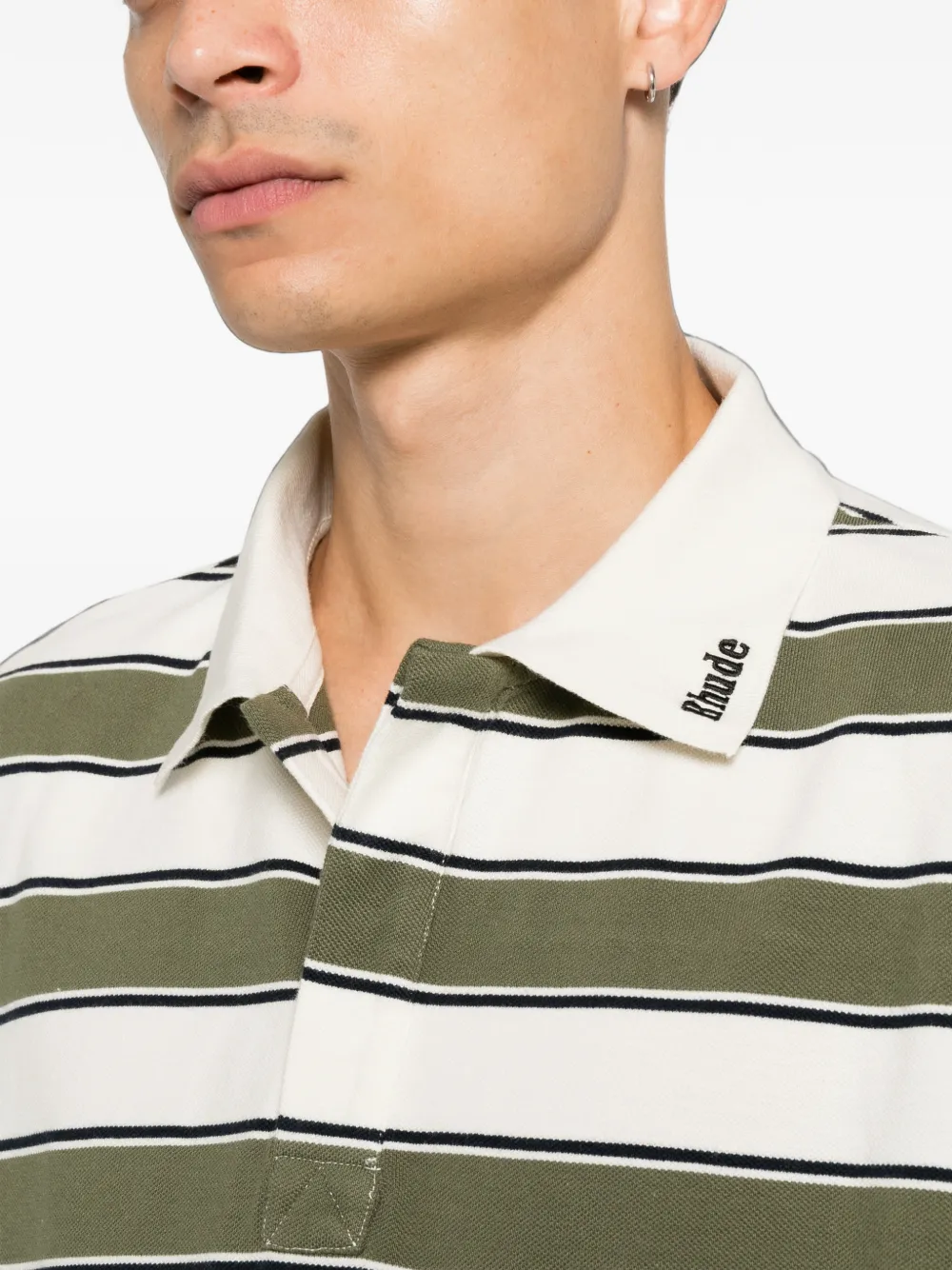 RHUDE Poloshirt met horizontale streep Groen