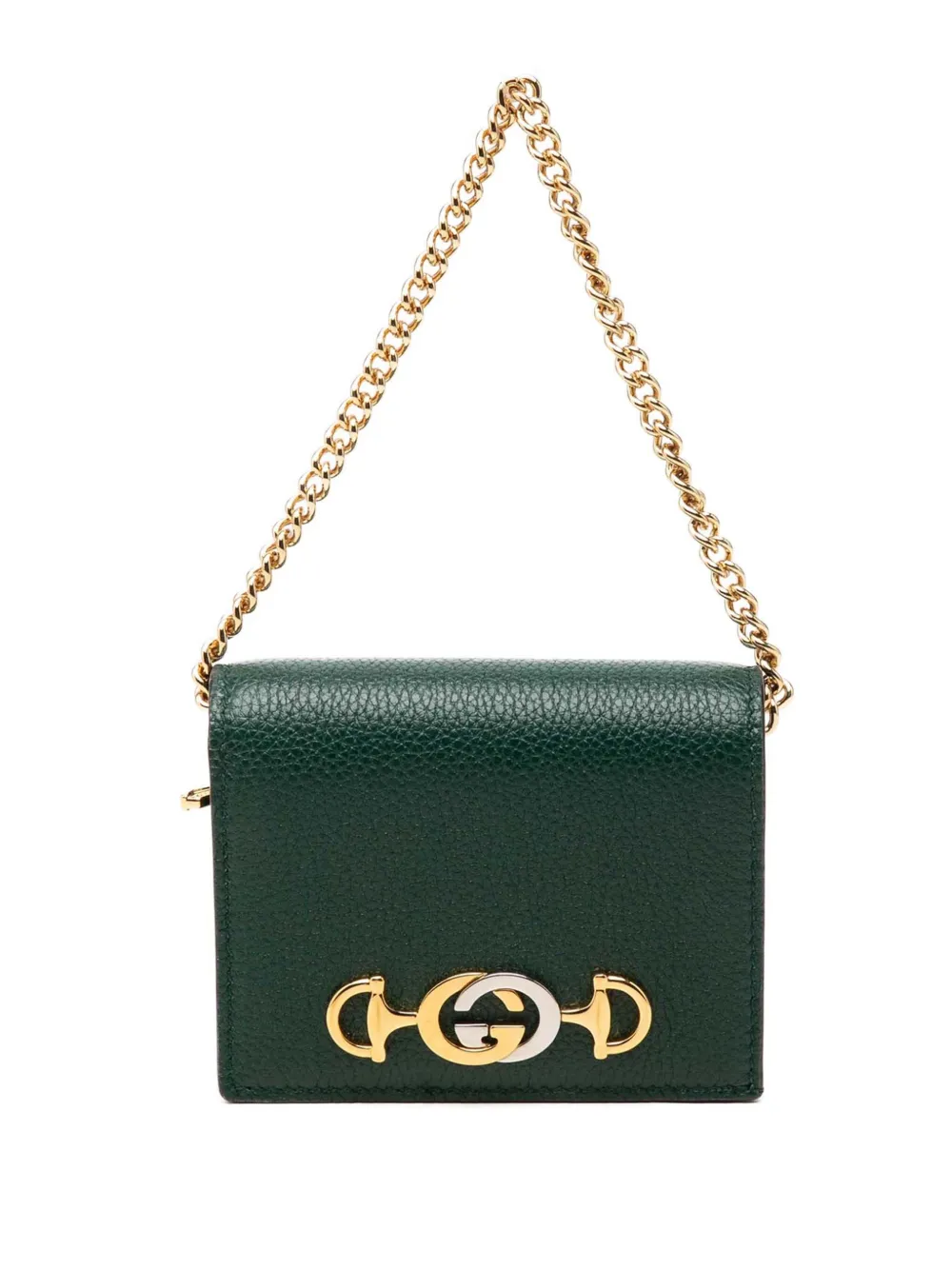 Gucci Pre-Owned 2000-2015 Grained Calfskin Zumi Wallet on Chain clutch bag - Verde