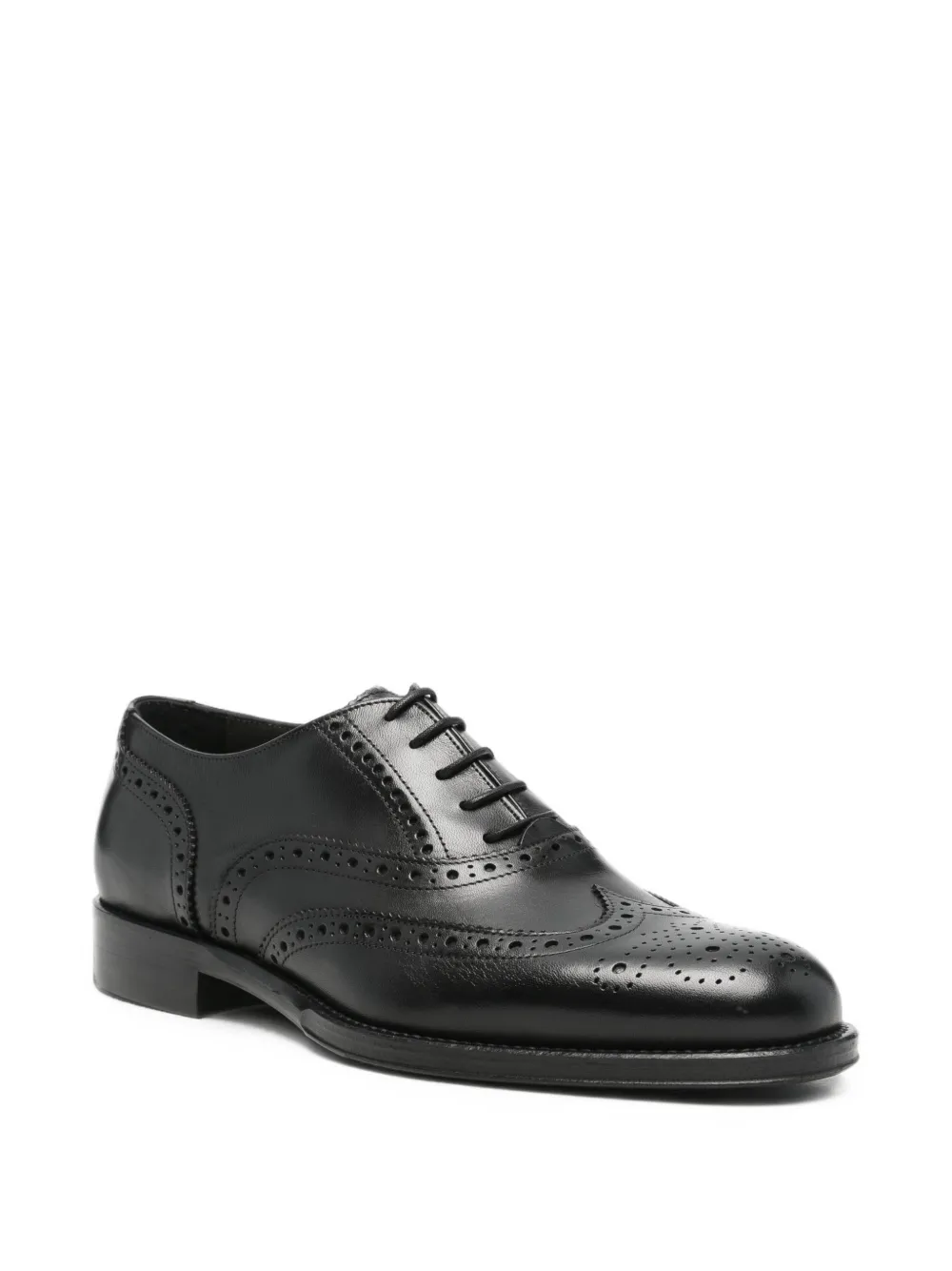 Corneliani brogue-detail leather lace-up shoes Zwart