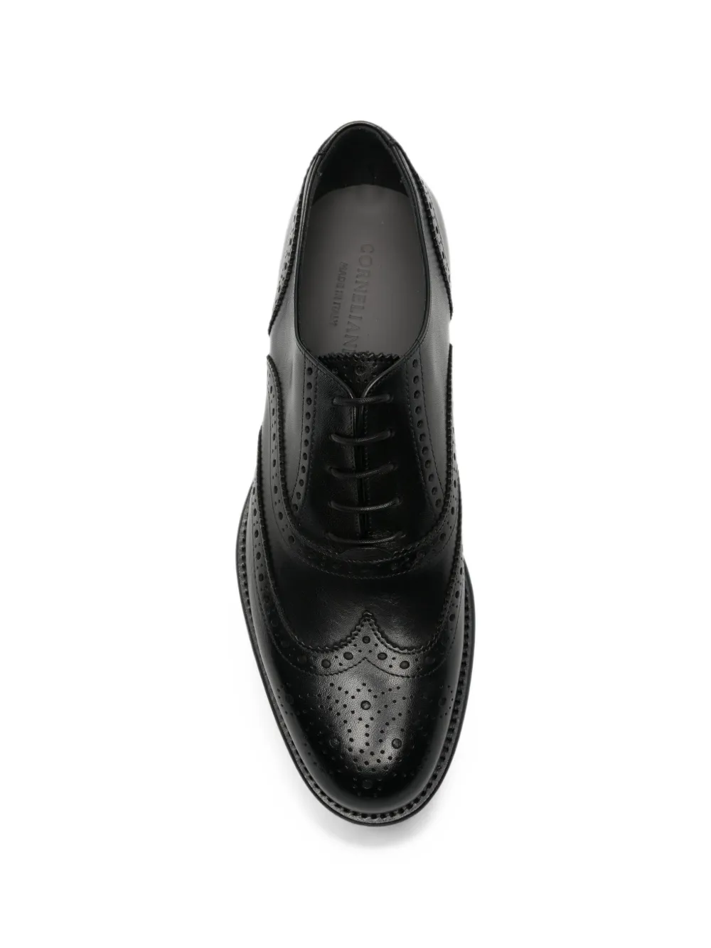 Corneliani brogue-detail leather lace-up shoes Zwart