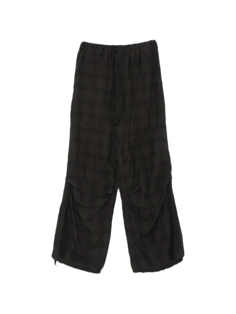 Isabel Benenato check-pattern loose-fit trousers