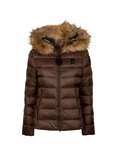 Blauer faux-fur trim quilted jacket