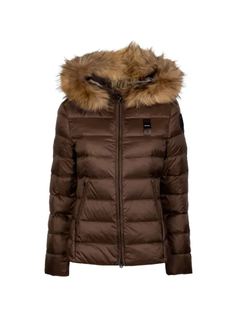 Blauer faux-fur trim quilted jacket