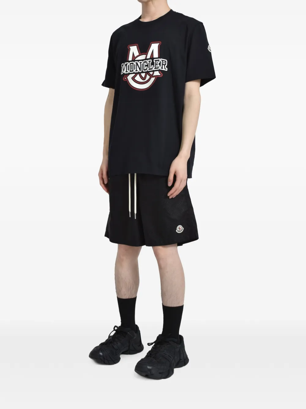 Moncler T-shirt met monogramprint Zwart