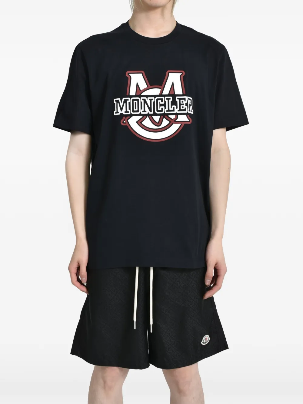 Moncler T-shirt met monogramprint Zwart