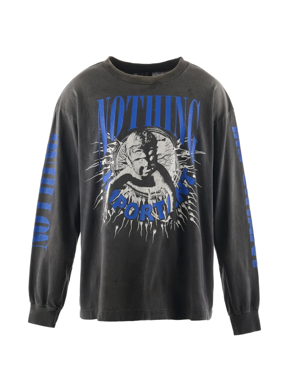 SAINT MXXXXXX x Kosuke Kawamura graphic-print long-sleeve T-shirt - Grigio