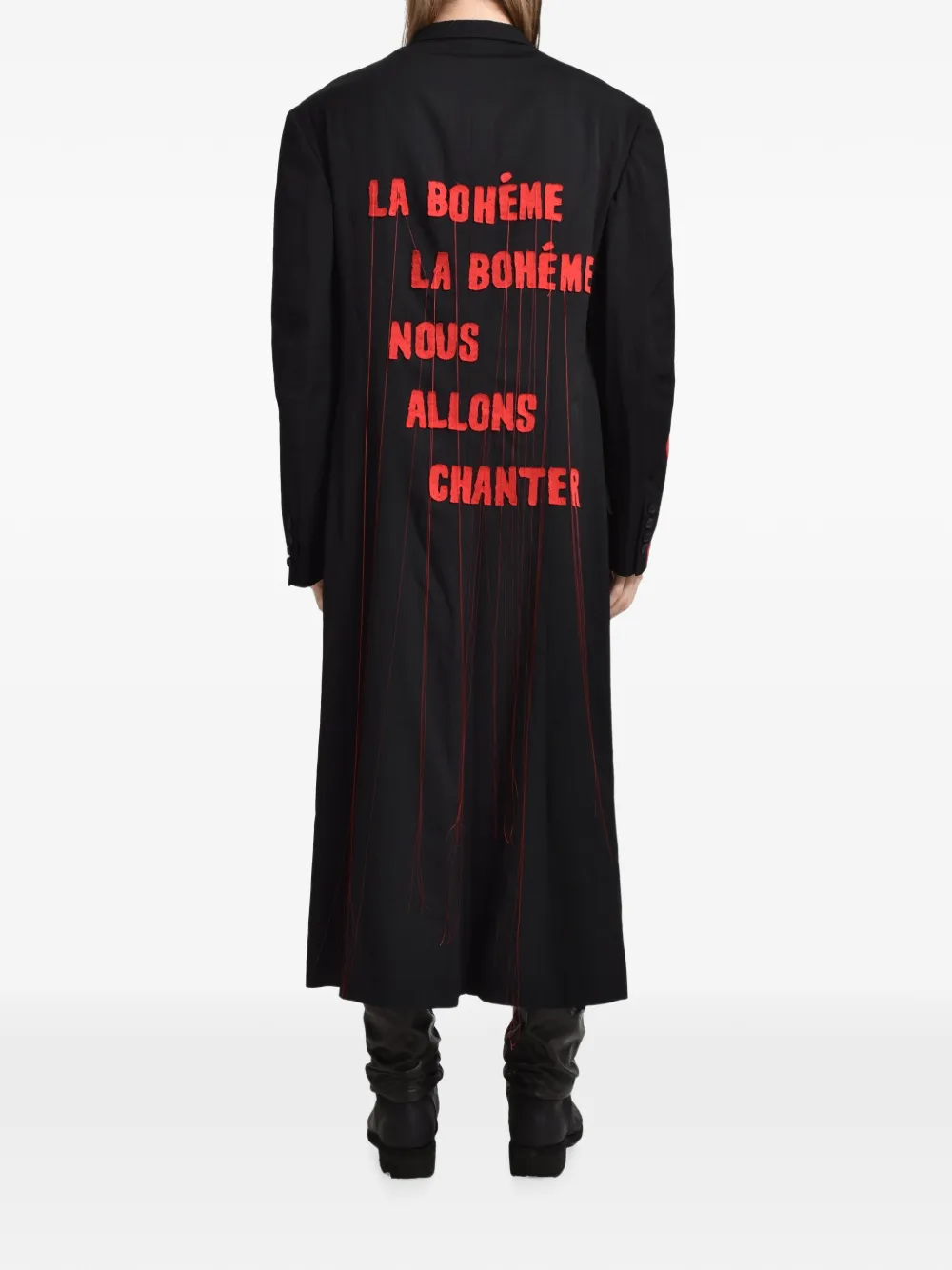 Yohji Yamamoto Mantel met enkele rij knopen Zwart