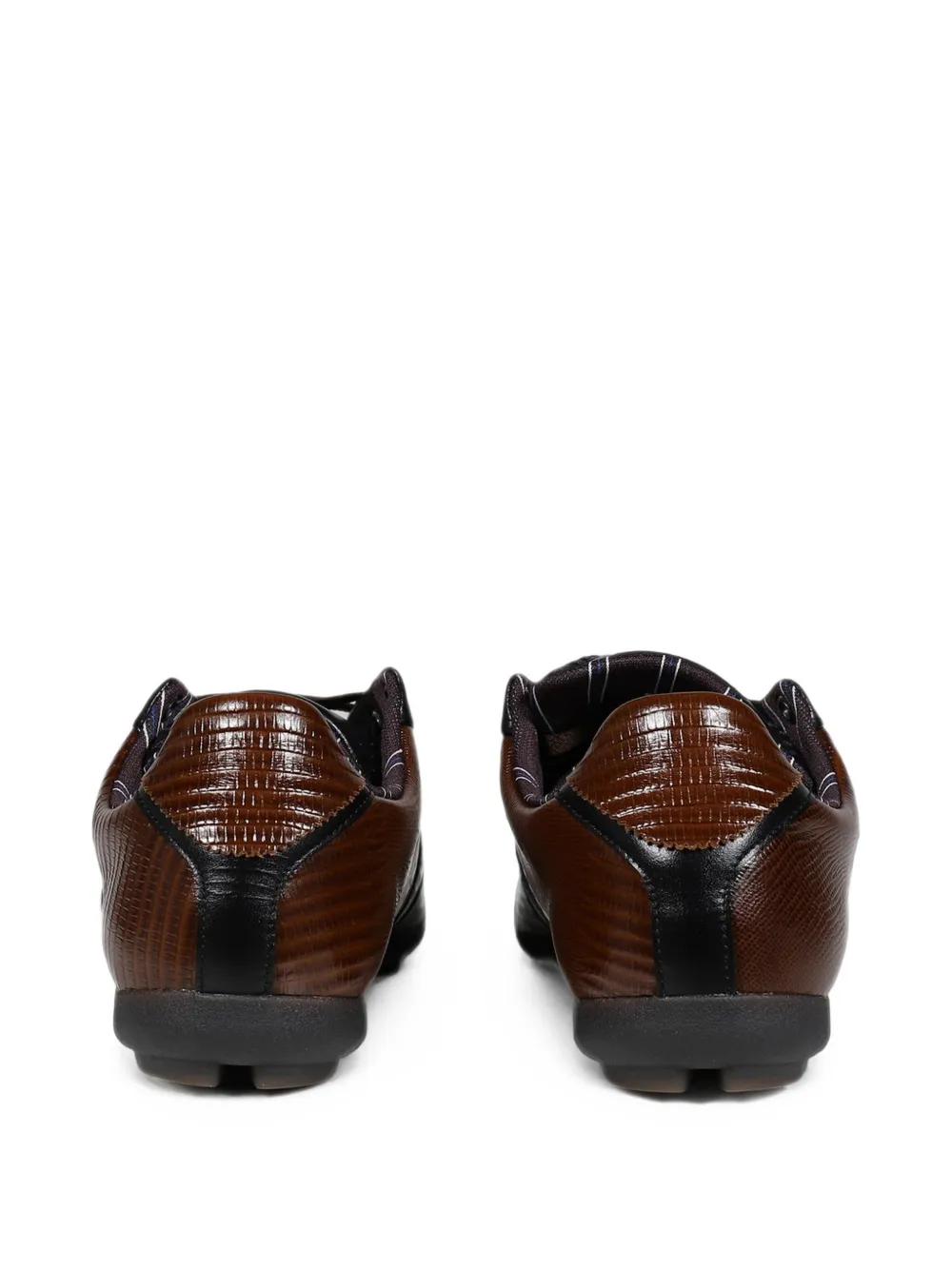 Wales Bonner X Y-3 Lizard-effect Leather Sneakers in Brown, view 3