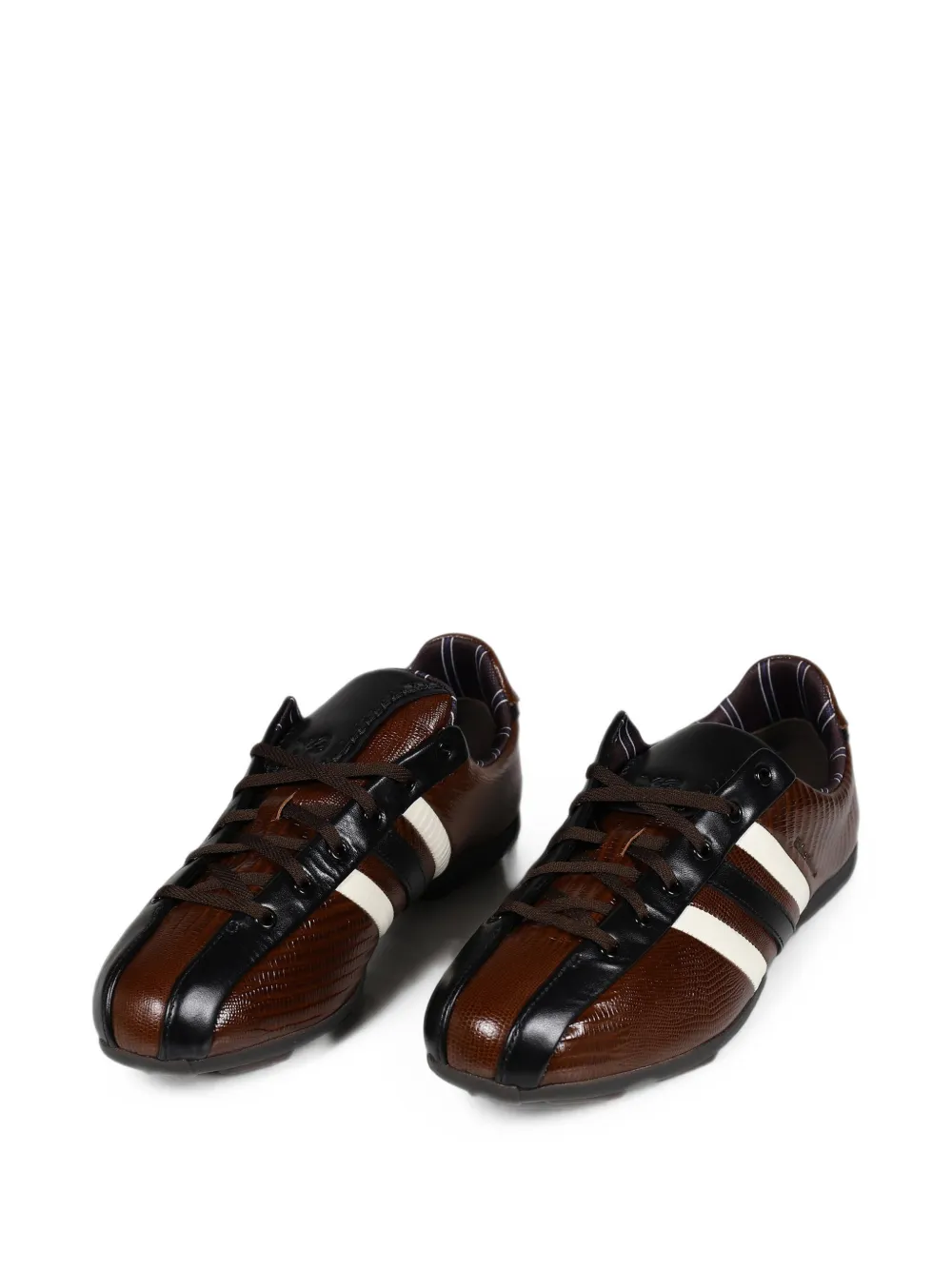 Wales Bonner X Y-3 Lizard-effect Leather Sneakers in Brown, view 2