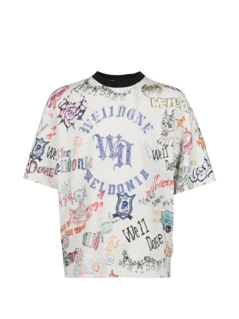 We11done doodle-print T-shirt