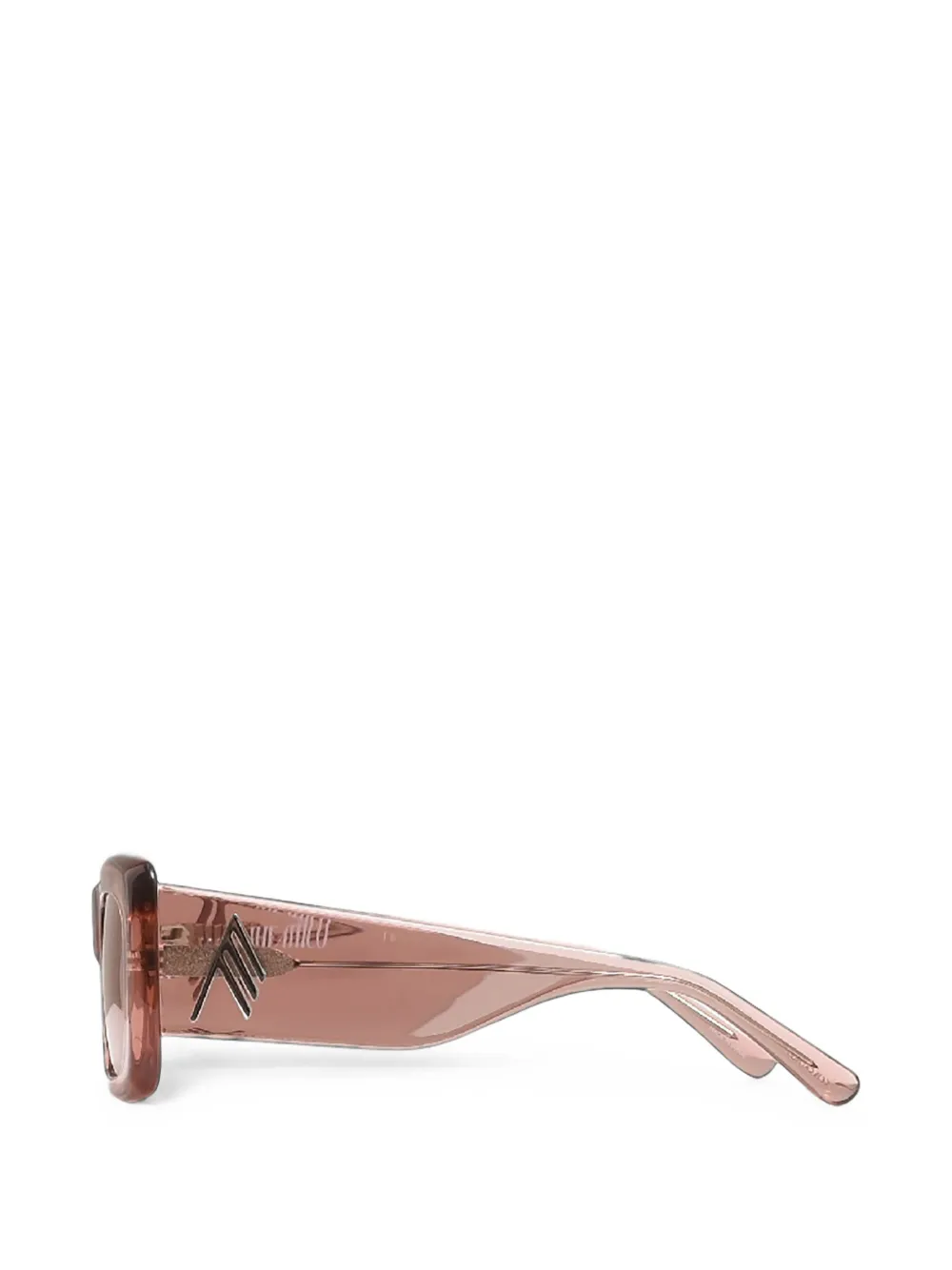 The Attico x Linda Farrow Marfa zonnebril met rechthoekig montuur Roze