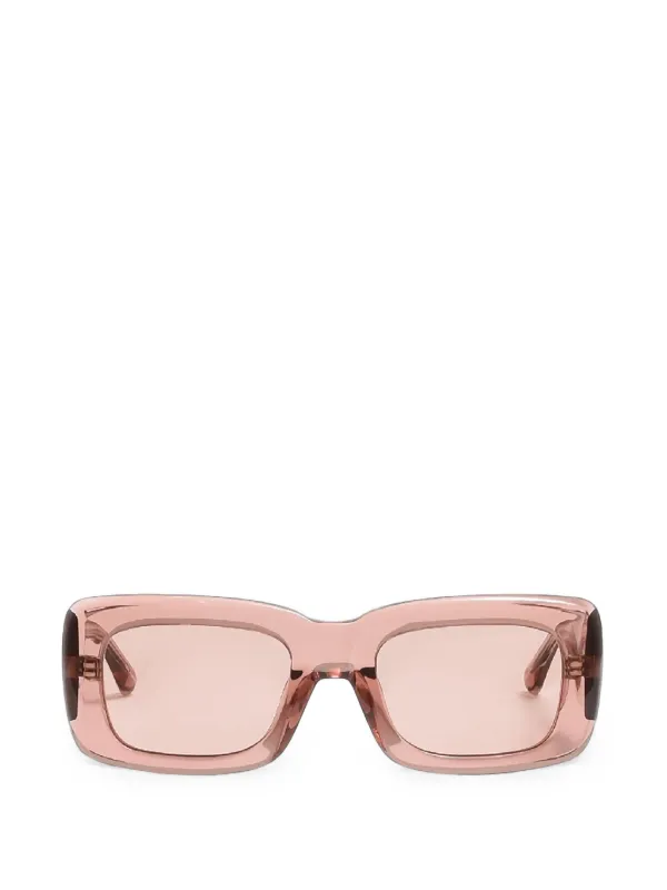 The Attico X Linda Farrow Marfa Rectangle-frame Sunglasses in Pink