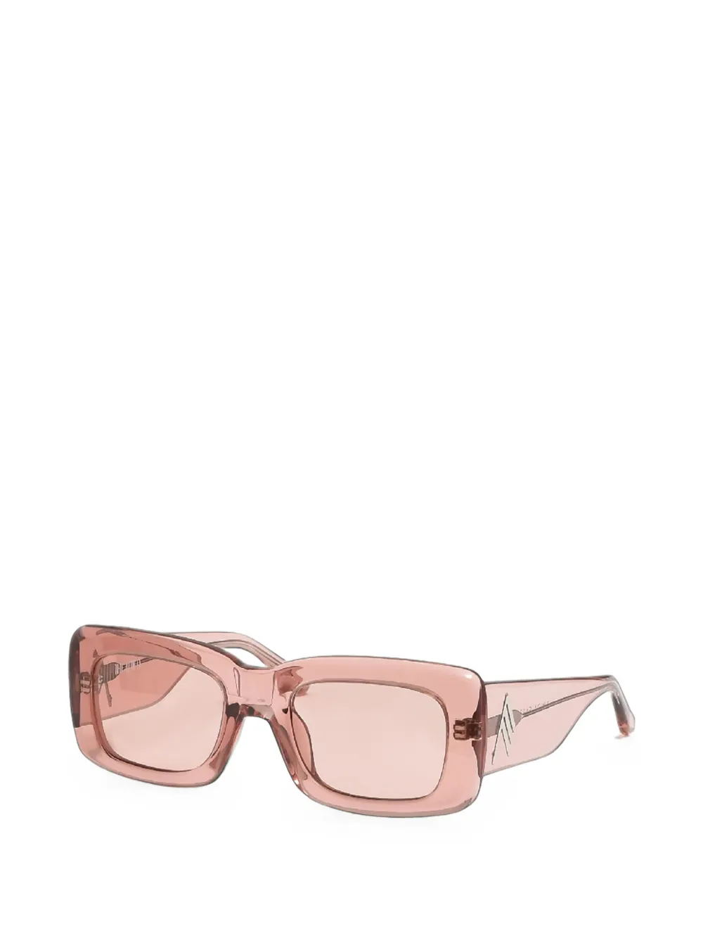 The Attico x Linda Farrow Marfa zonnebril met rechthoekig montuur Roze