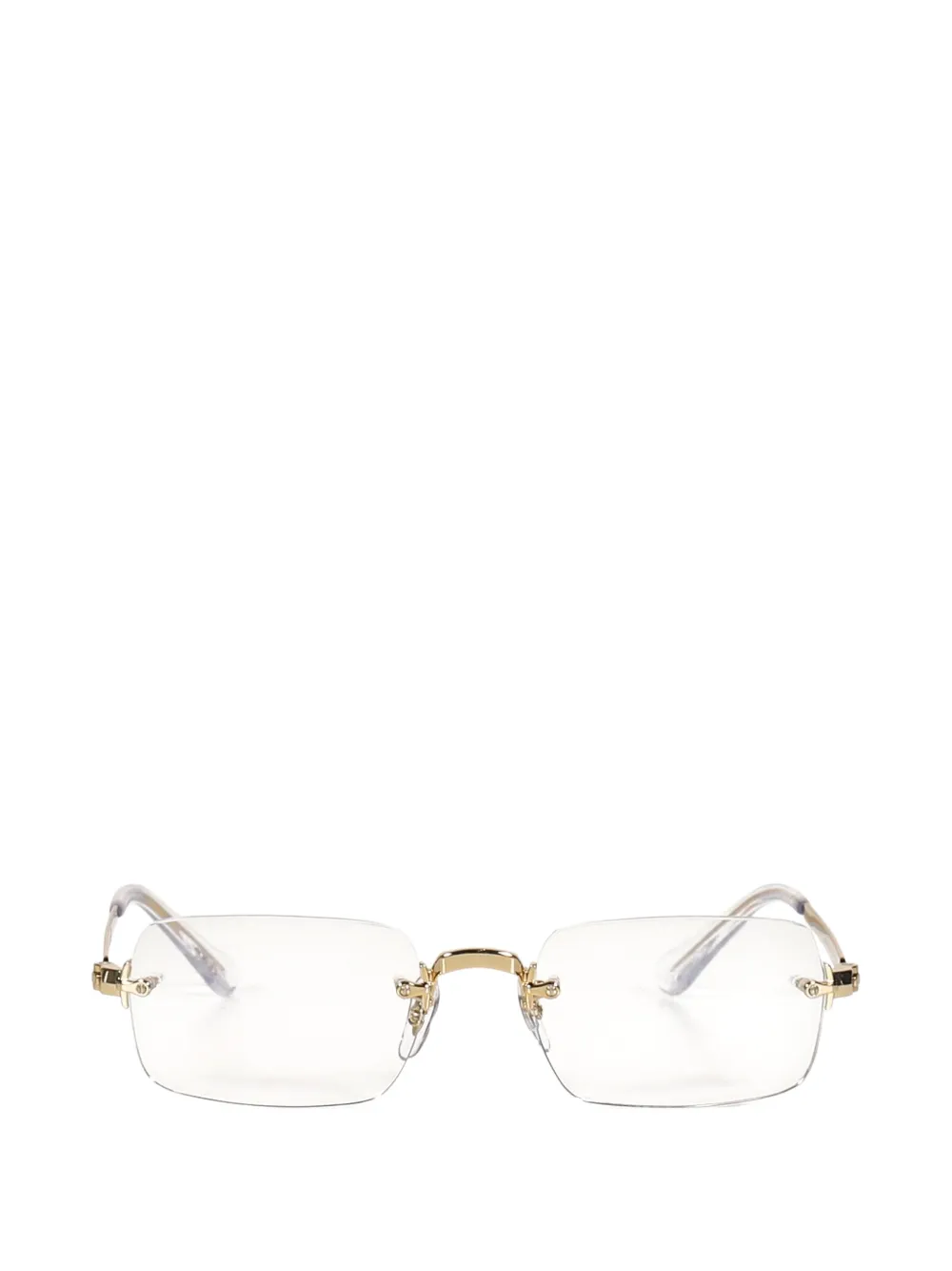 Ray-Ban x A$AP Rocky rimless rectangle-frame glasses - Oro