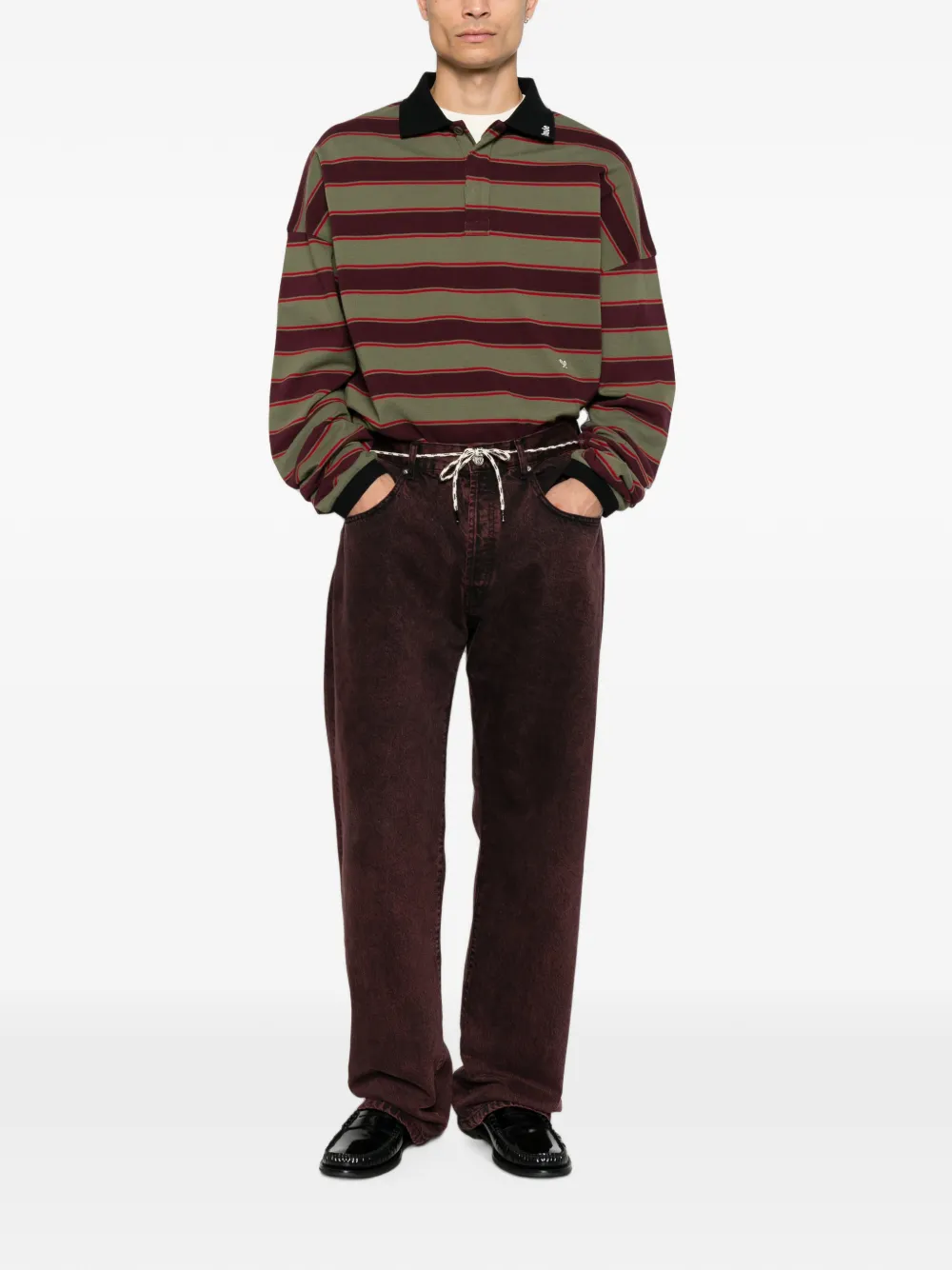 RHUDE Gestreept poloshirt Groen