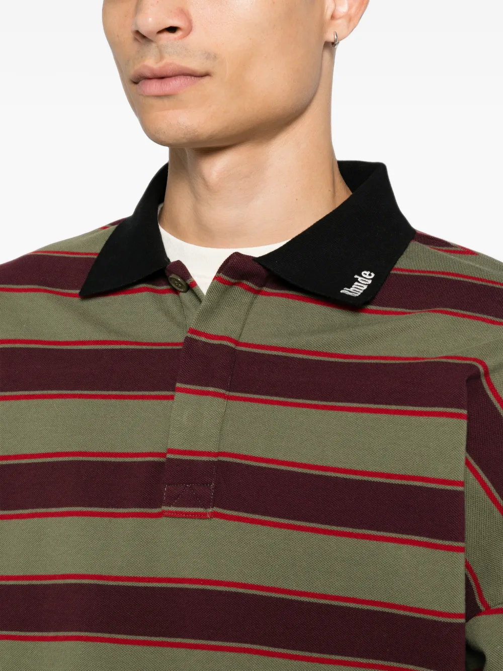 RHUDE Gestreept poloshirt Groen