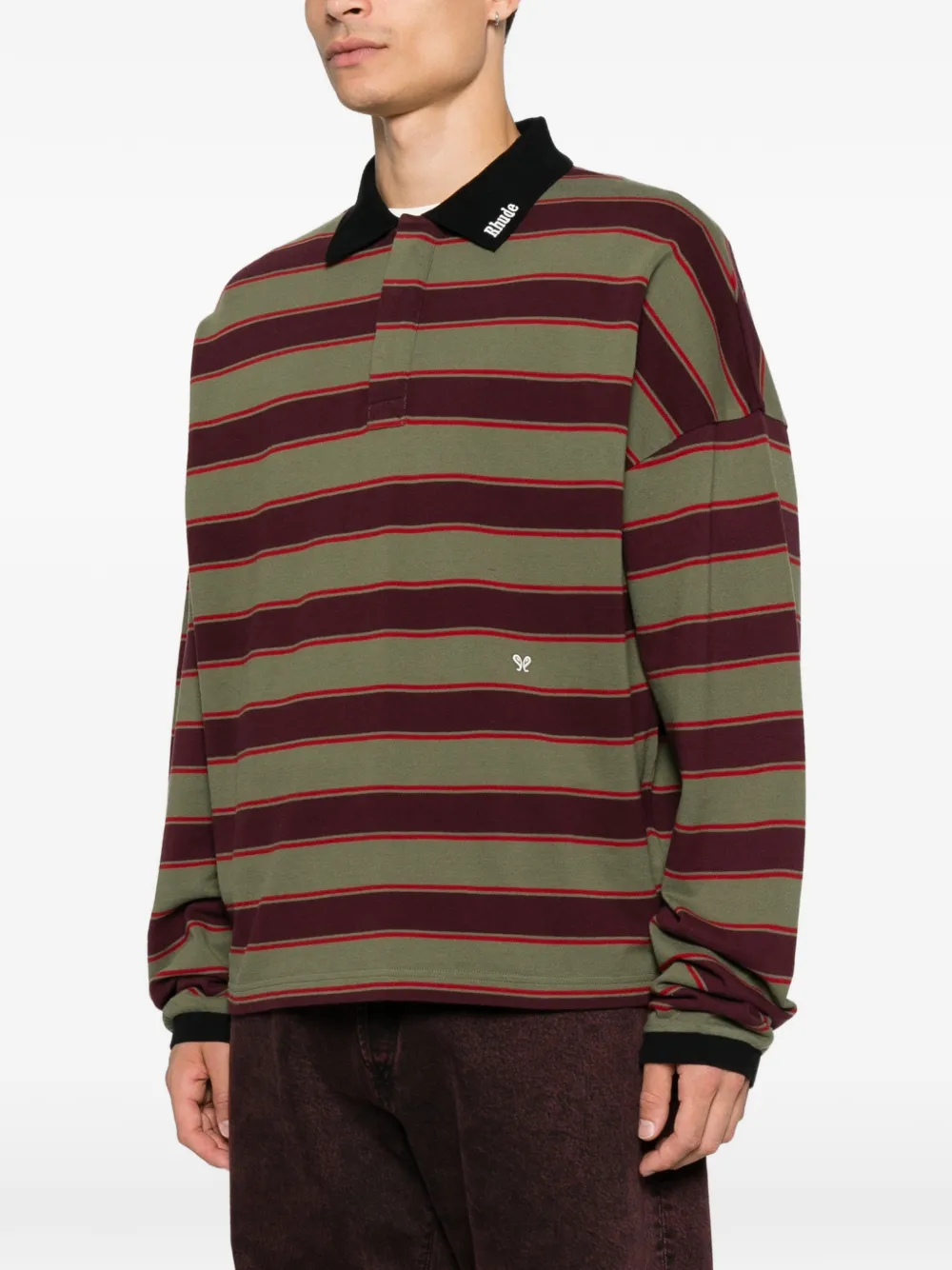RHUDE Gestreept poloshirt Groen