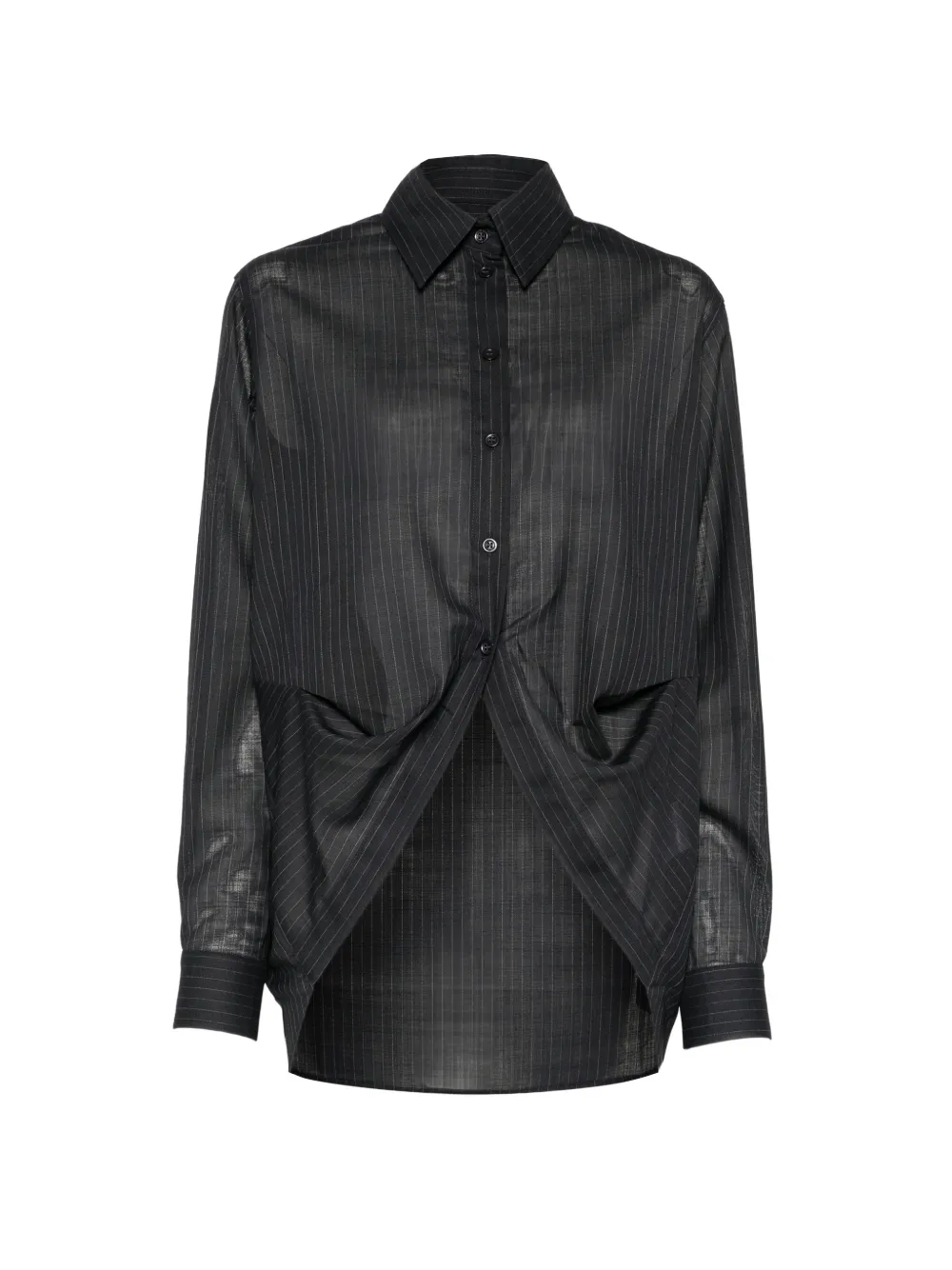 LITKOVSKA pinstripe draped-hem shirt