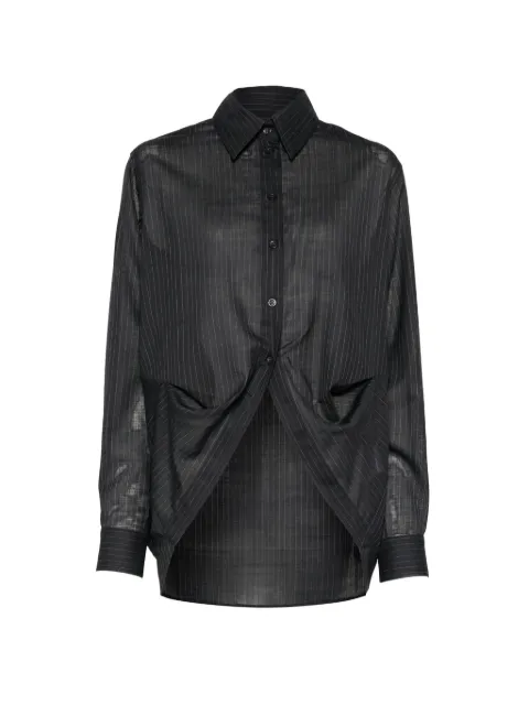 LITKOVSKA pinstripe draped-hem shirt