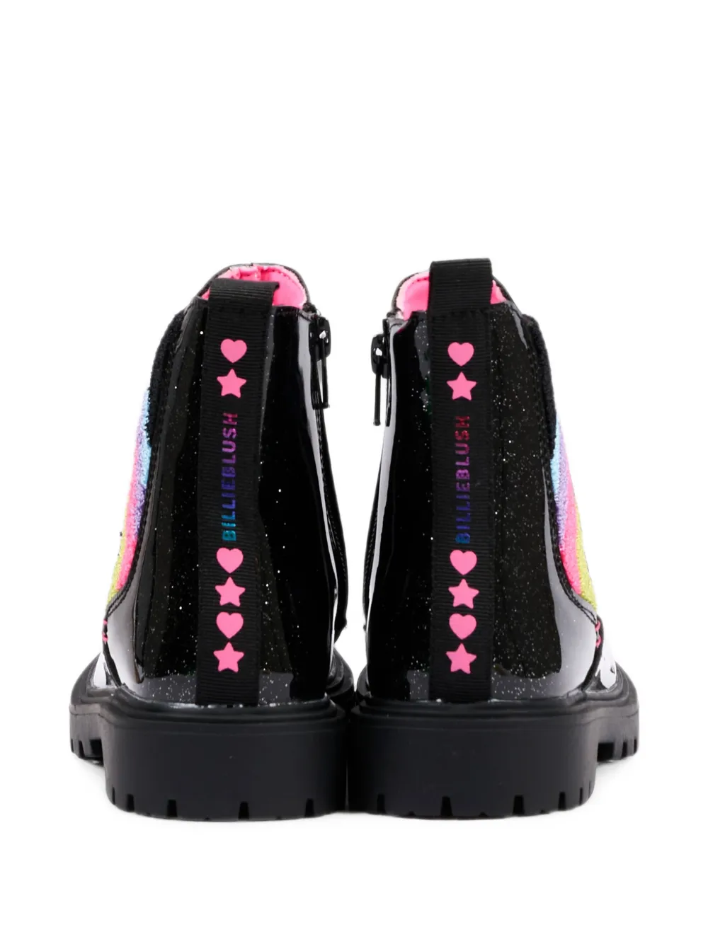Billieblush glitter-effect rainbow-elastic ankle boots Zwart