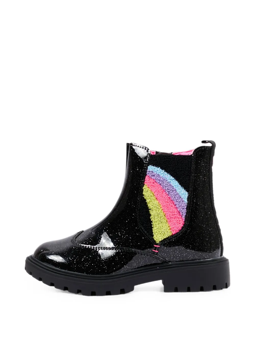 Billieblush glitter-effect rainbow-elastic ankle boots Zwart