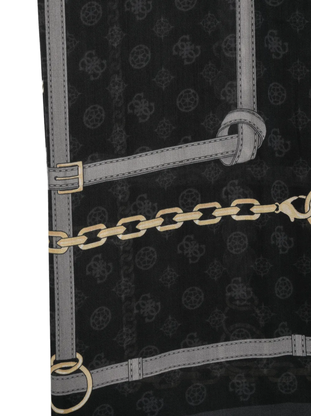 GUESS USA Sjaal met kettingprint en logo Zwart