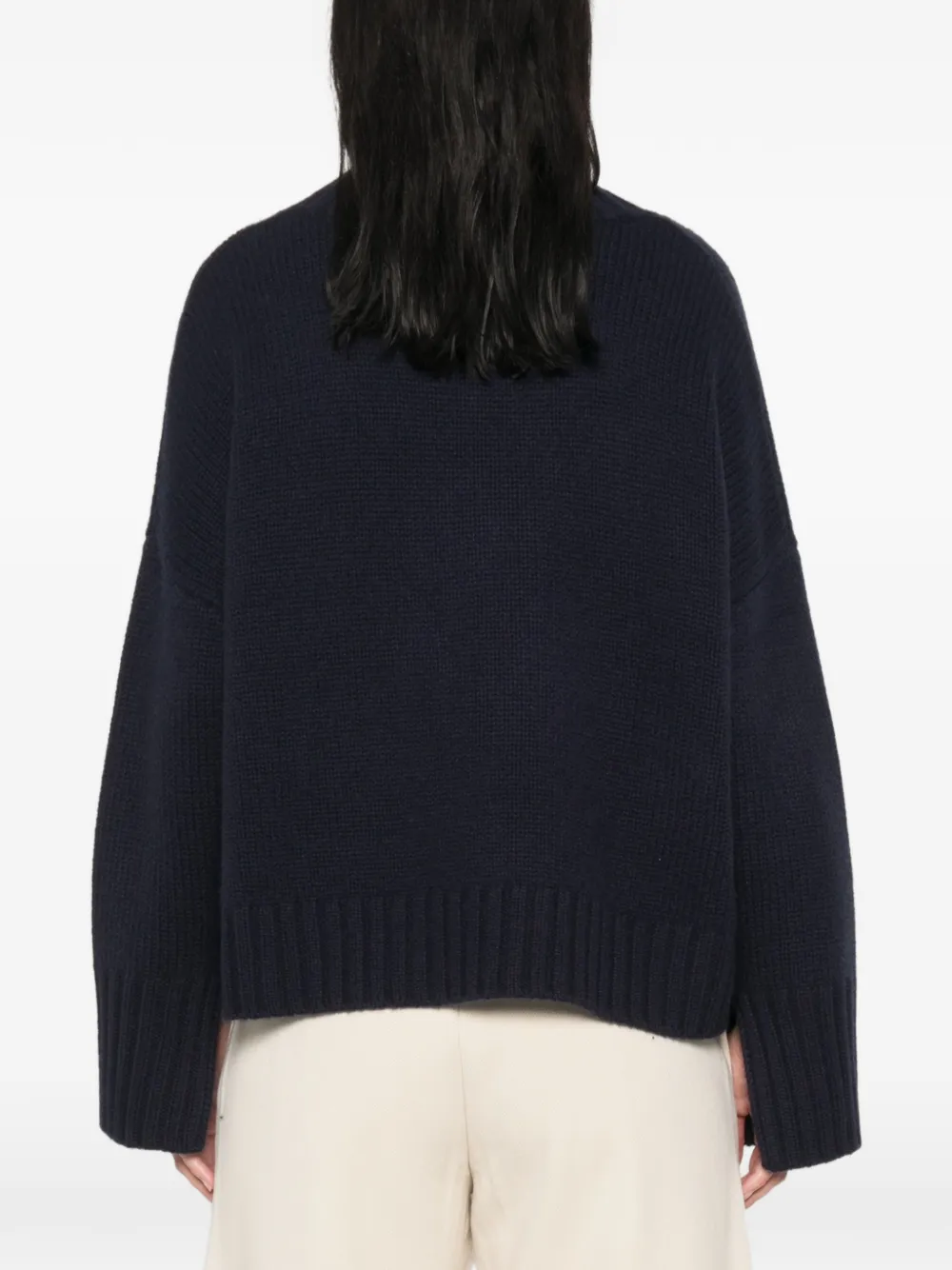 Soft Goat Coltrui met geribbelde zoom Blauw