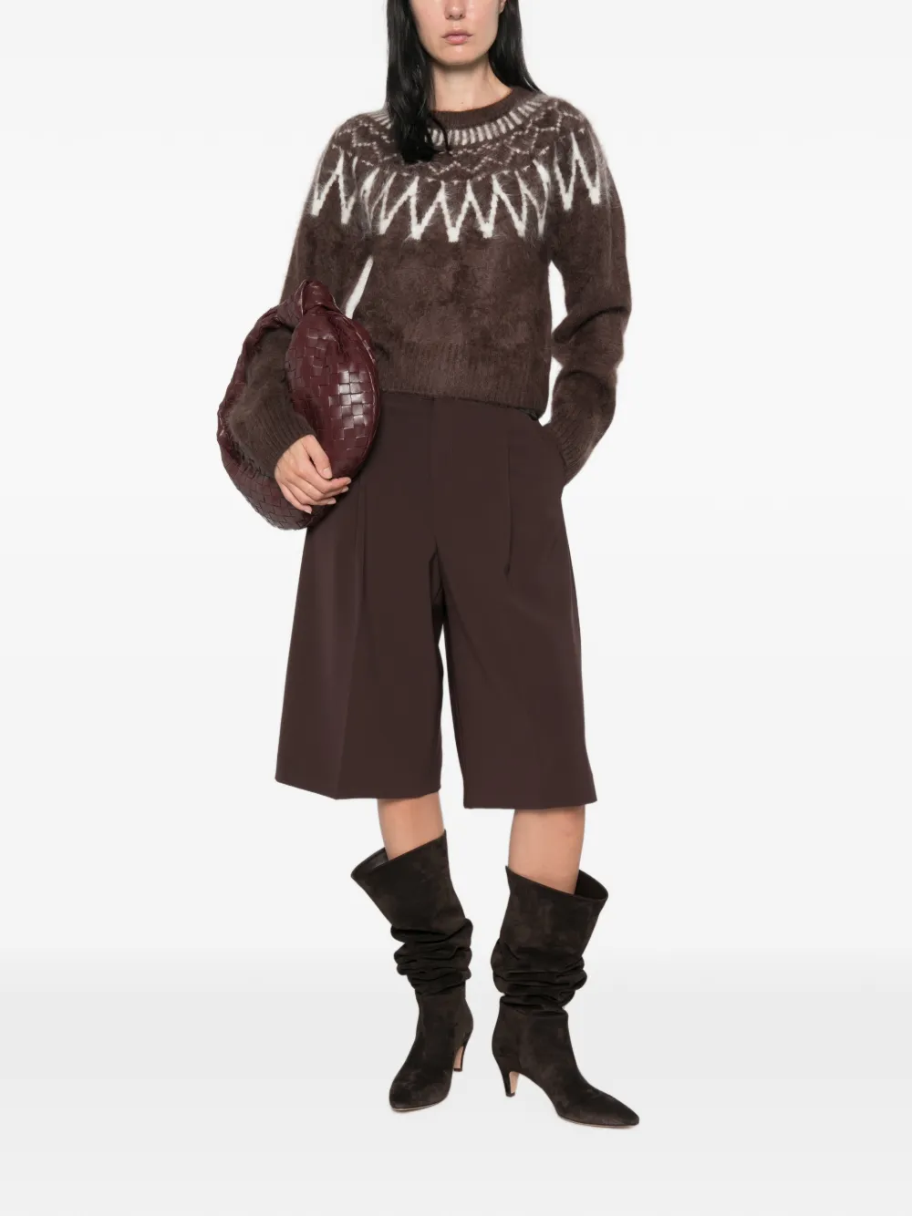 Soft Goat Fair Isle sweater Bruin