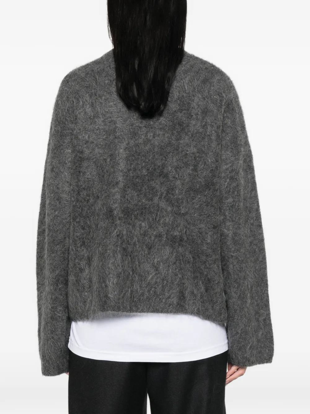 Soft Goat Gebreide trui met ronde hals en geborsteld effect Grijs
