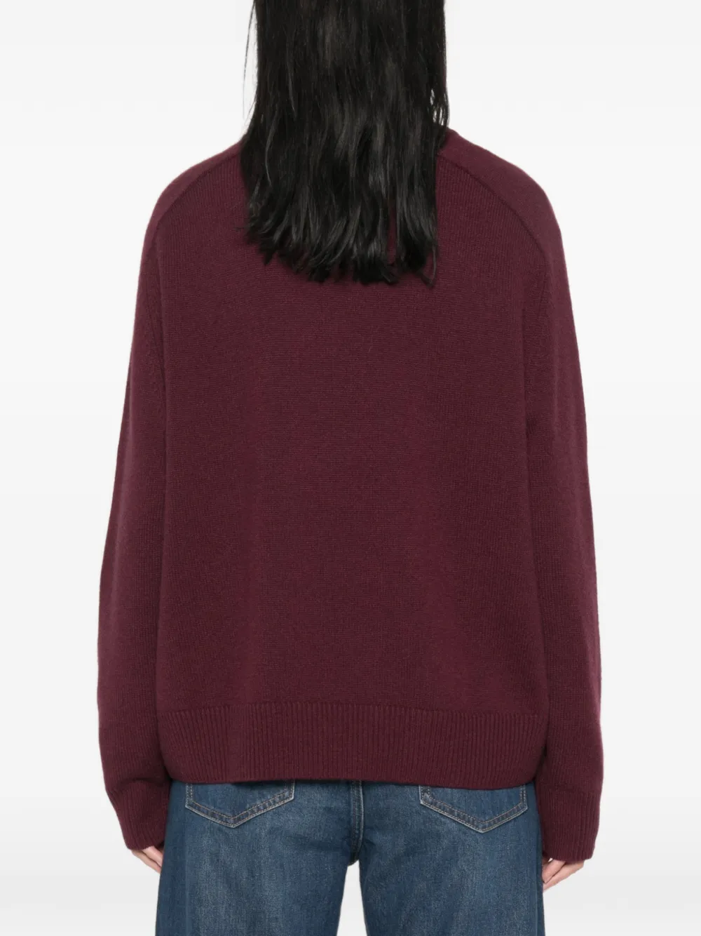Soft Goat Trui met raglan mouwen en geribbelde afwerking Paars