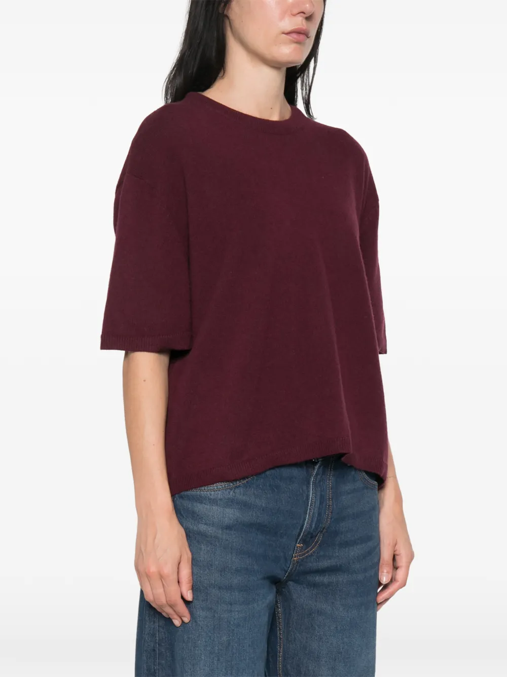Soft Goat Kasjmier T-shirt Paars