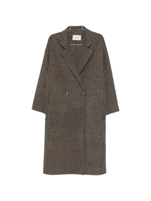 Soft Goat houndstooth double-breasted coat