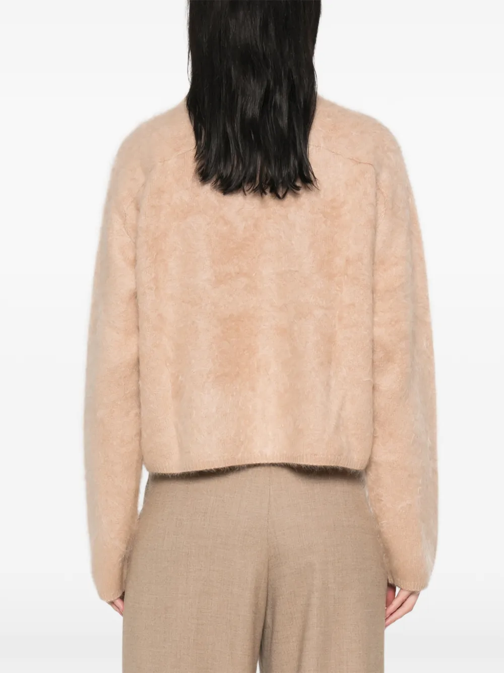 Soft Goat Trui met ronde hals en geborstelde afwerking Beige