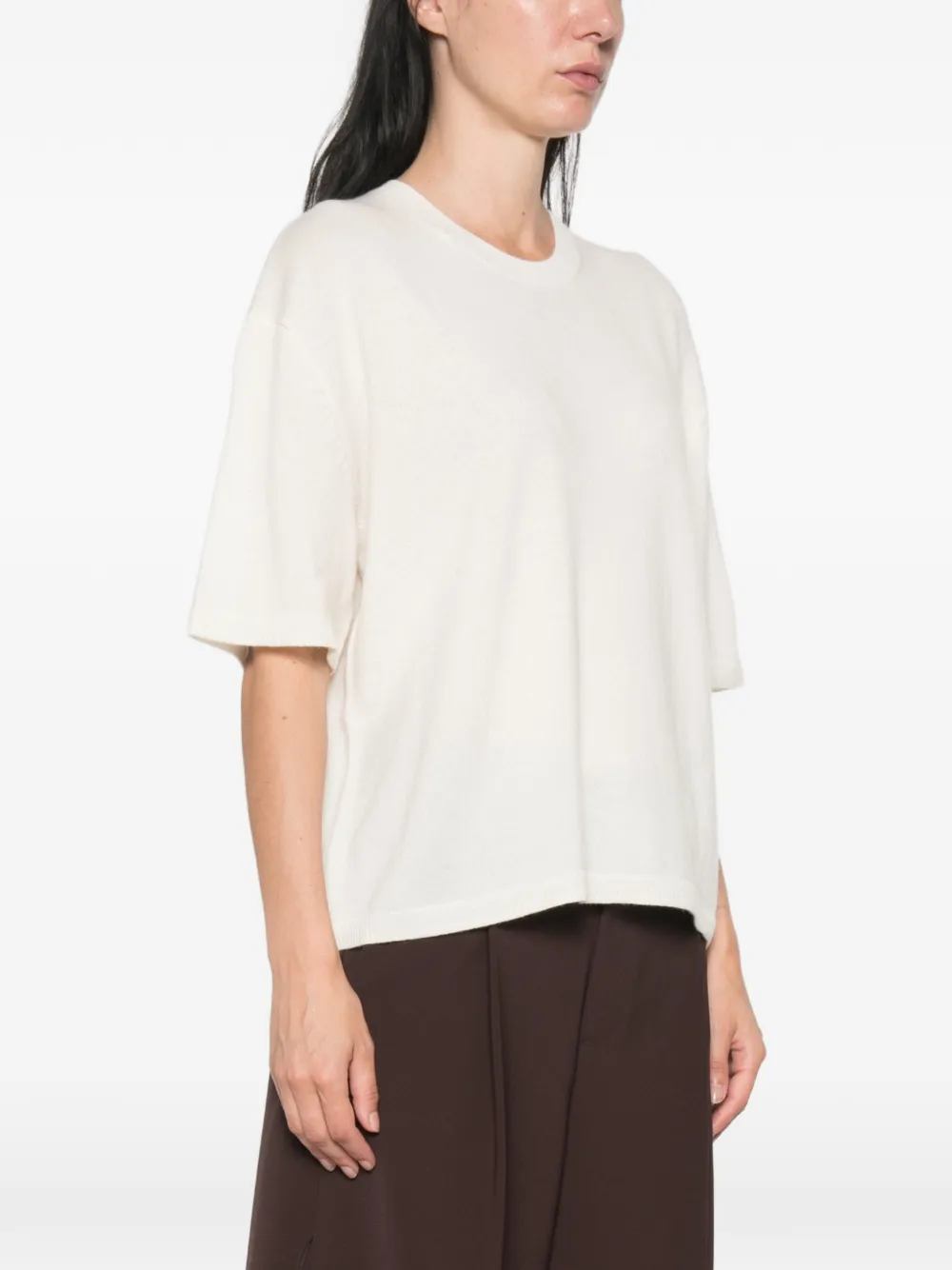 Soft Goat T-shirt met ronde hals Beige