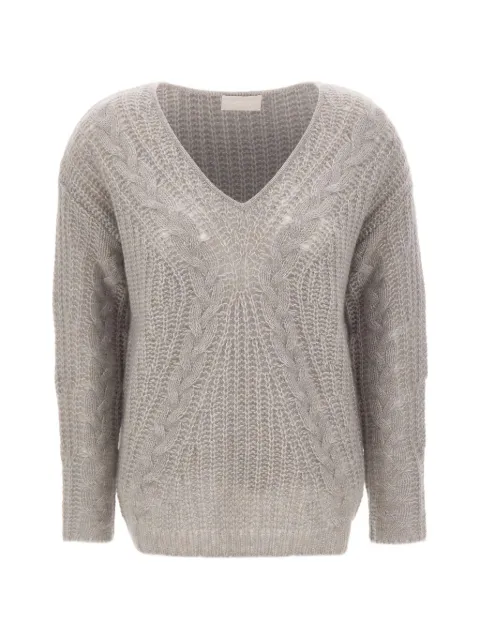Hemisphere cable-knit open-knit sweater